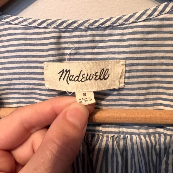 Madewell pinstripe crop wrap top size Small - Picture 5 of 5